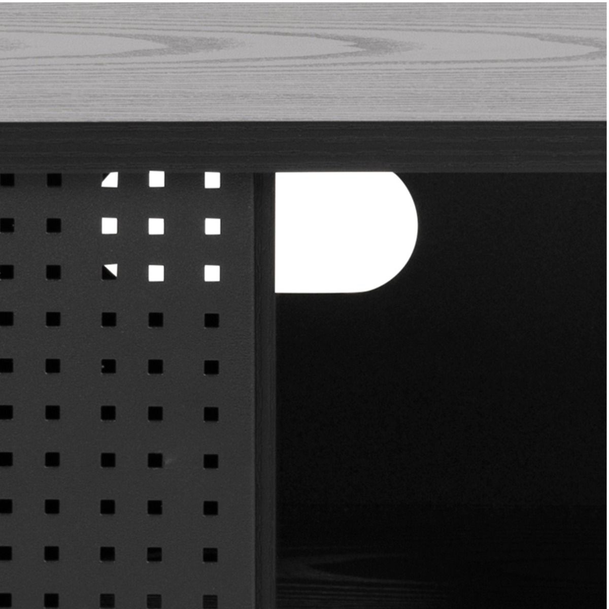 Wooden TV Stand With 1 Mesh Sliding Door - Angus