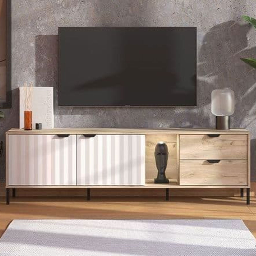 Wooden TV Stand With 2 Doors And 2 Drawers - Evanston