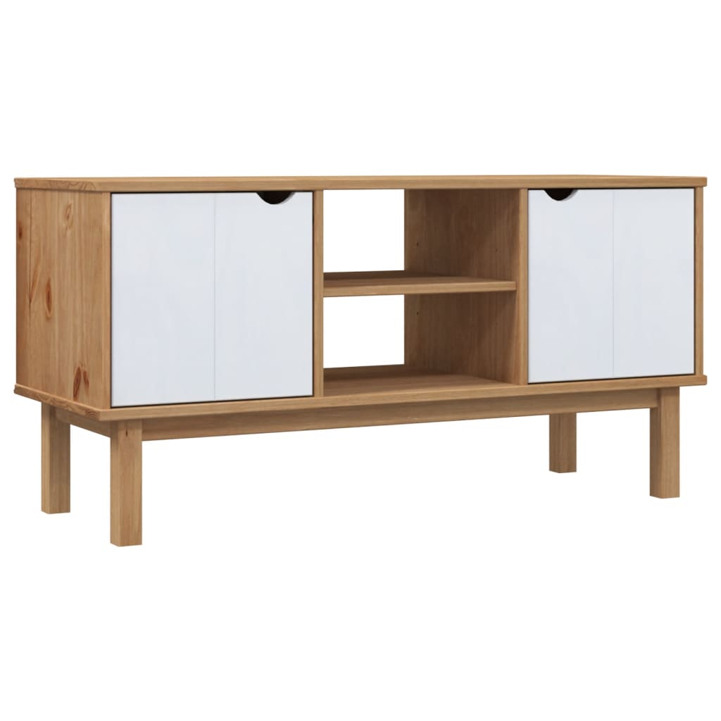 Wooden TV Stand With 2 Doors And 2 Shelves - Otta