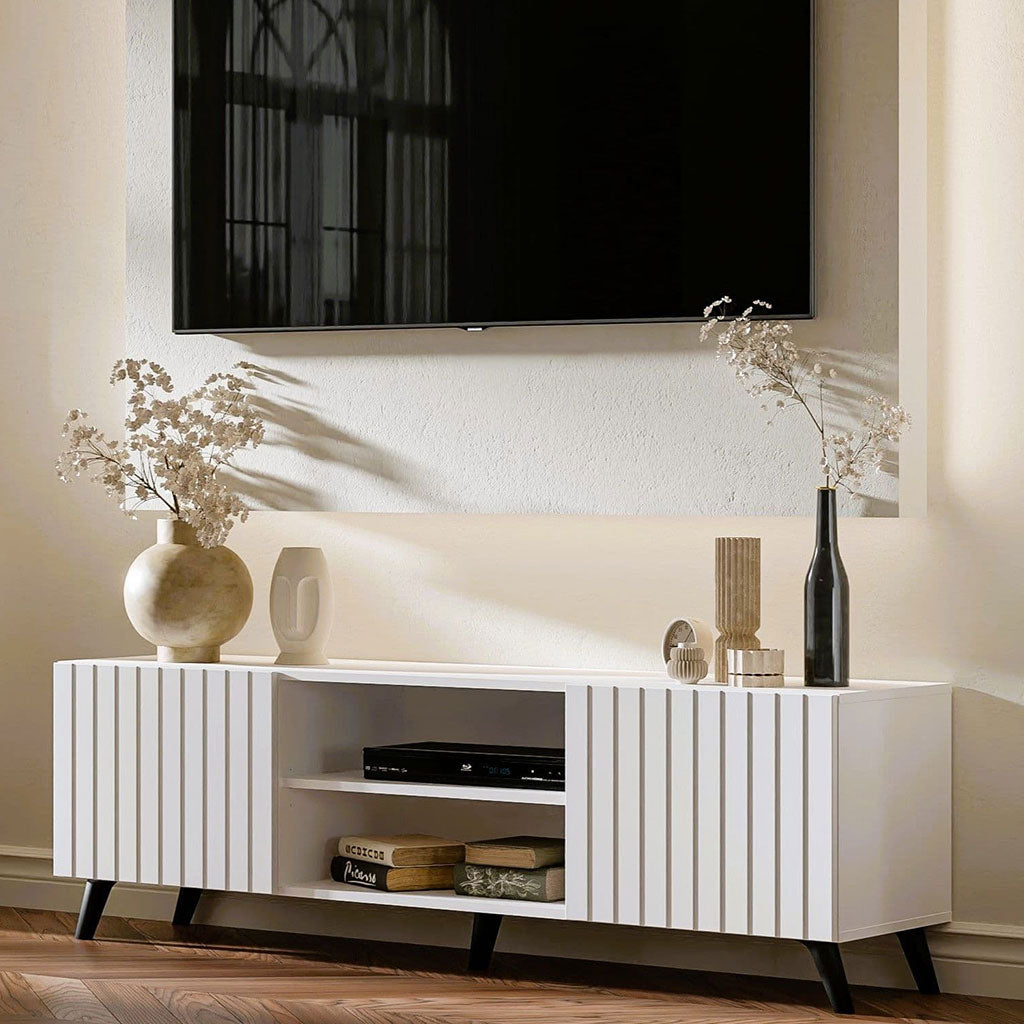 Wooden TV Stand With 2 Doors - Atlantic