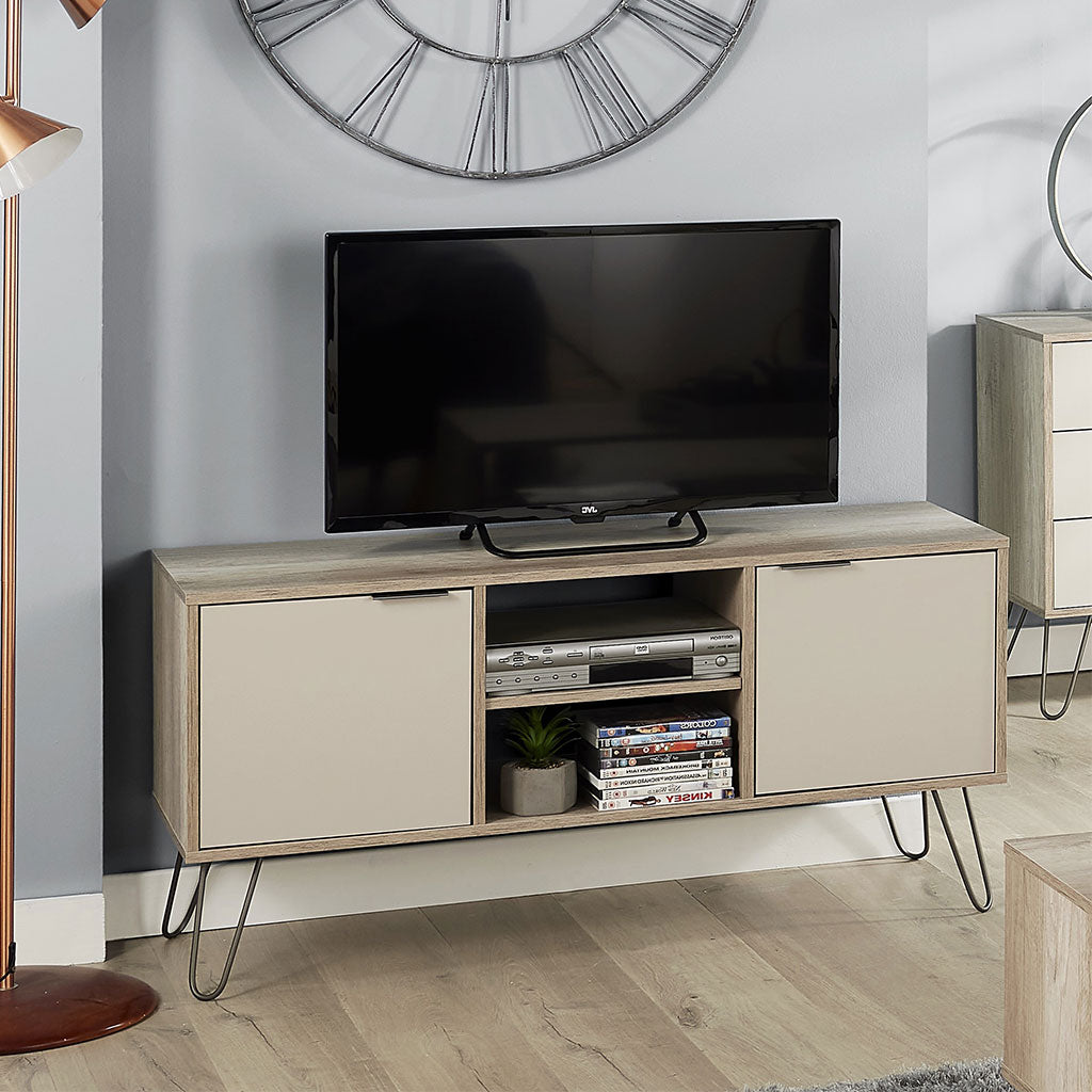 Wooden TV Stand With 2 Doors - Augusta