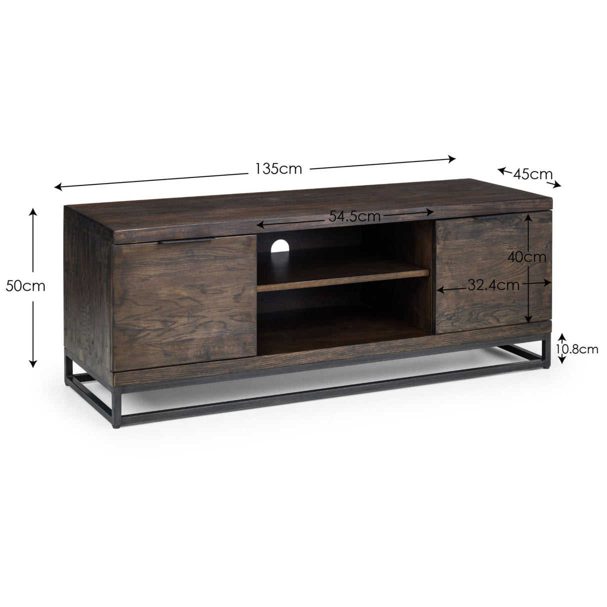 Wooden TV Stand With 2 Doors - Brooklyn
