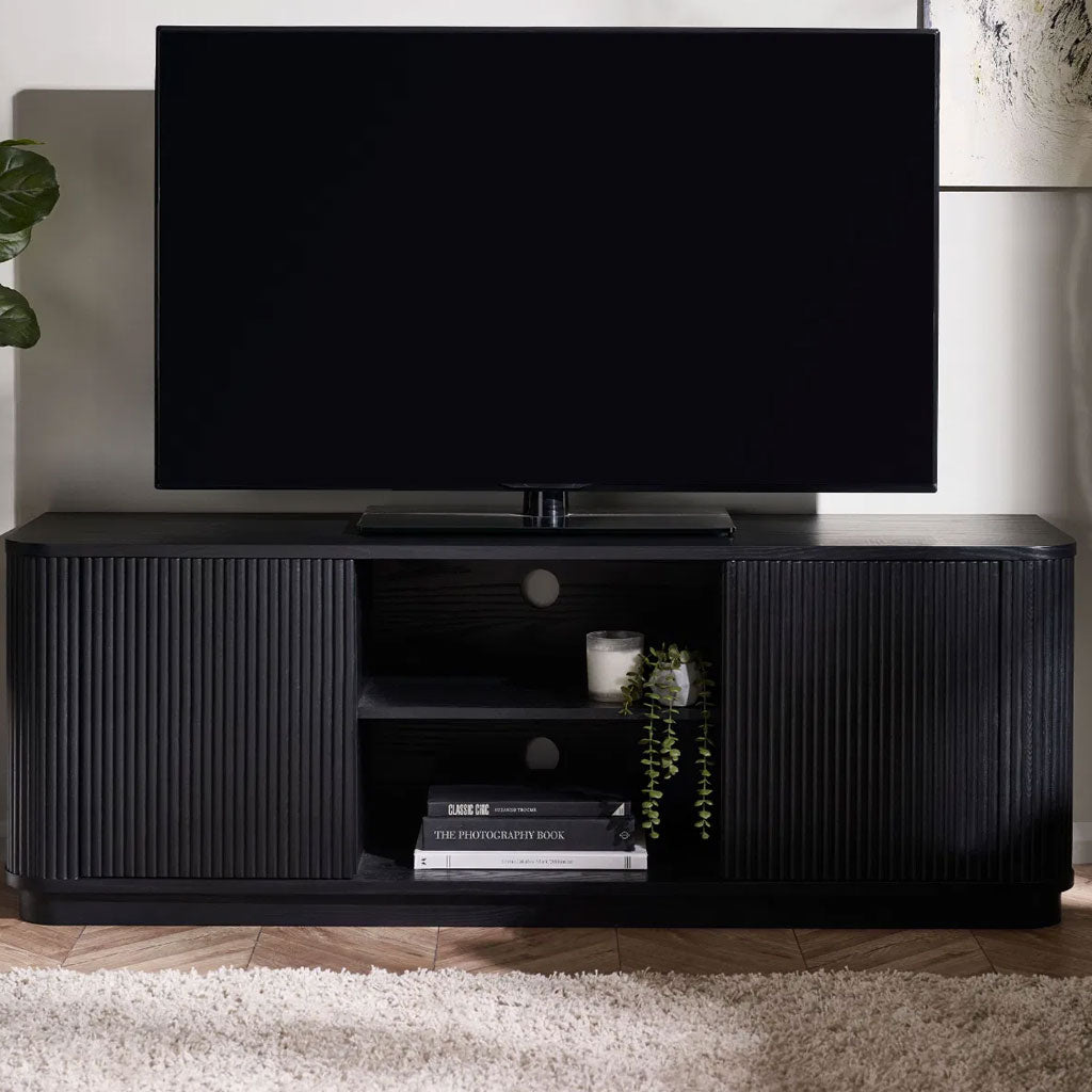 Wooden TV Stand With 2 Doors - Louis