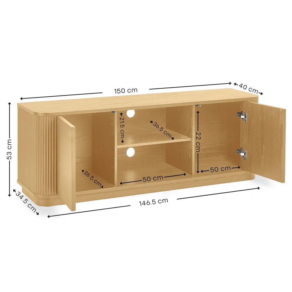 Wooden TV Stand With 2 Doors - Louis