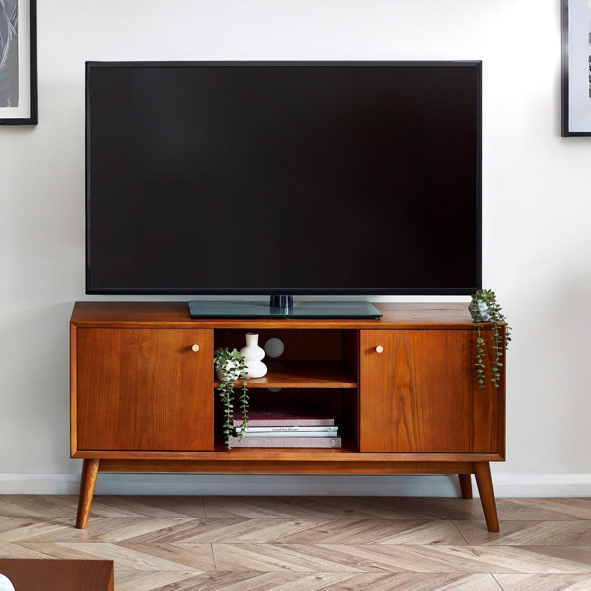 Wooden TV Stand With 2 Doors - Lowry