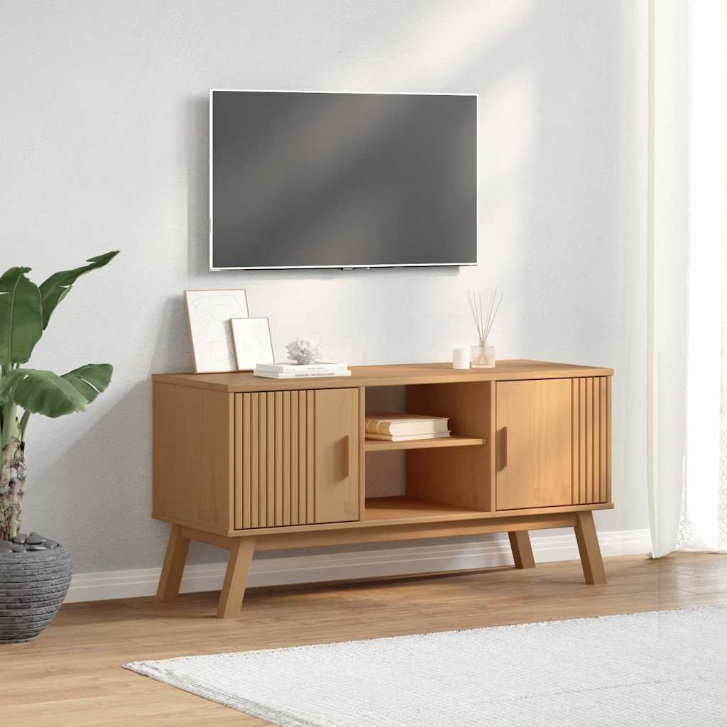 Wooden TV Stand With 2 Doors - Olden