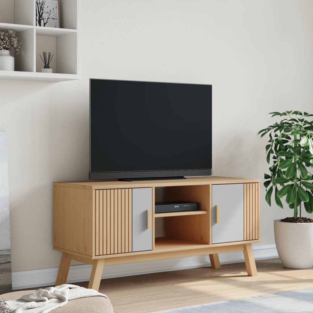 Wooden TV Stand With 2 Doors - Olden