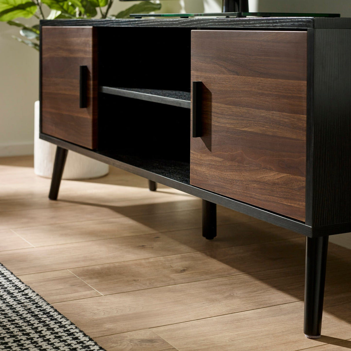 Wooden TV Stand With 2 Doors - Trent