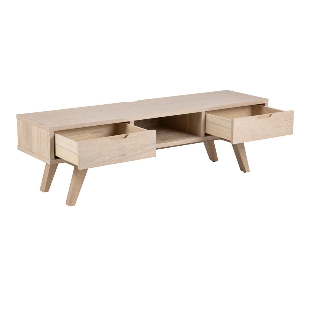 Wooden TV Stand With 2 Drawers - A-Line