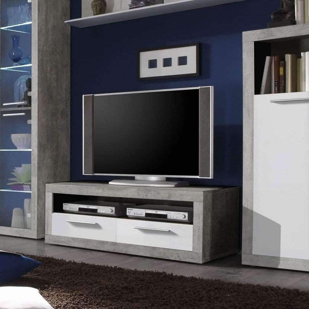 Wooden TV Stand With 2 Drawers - Petros