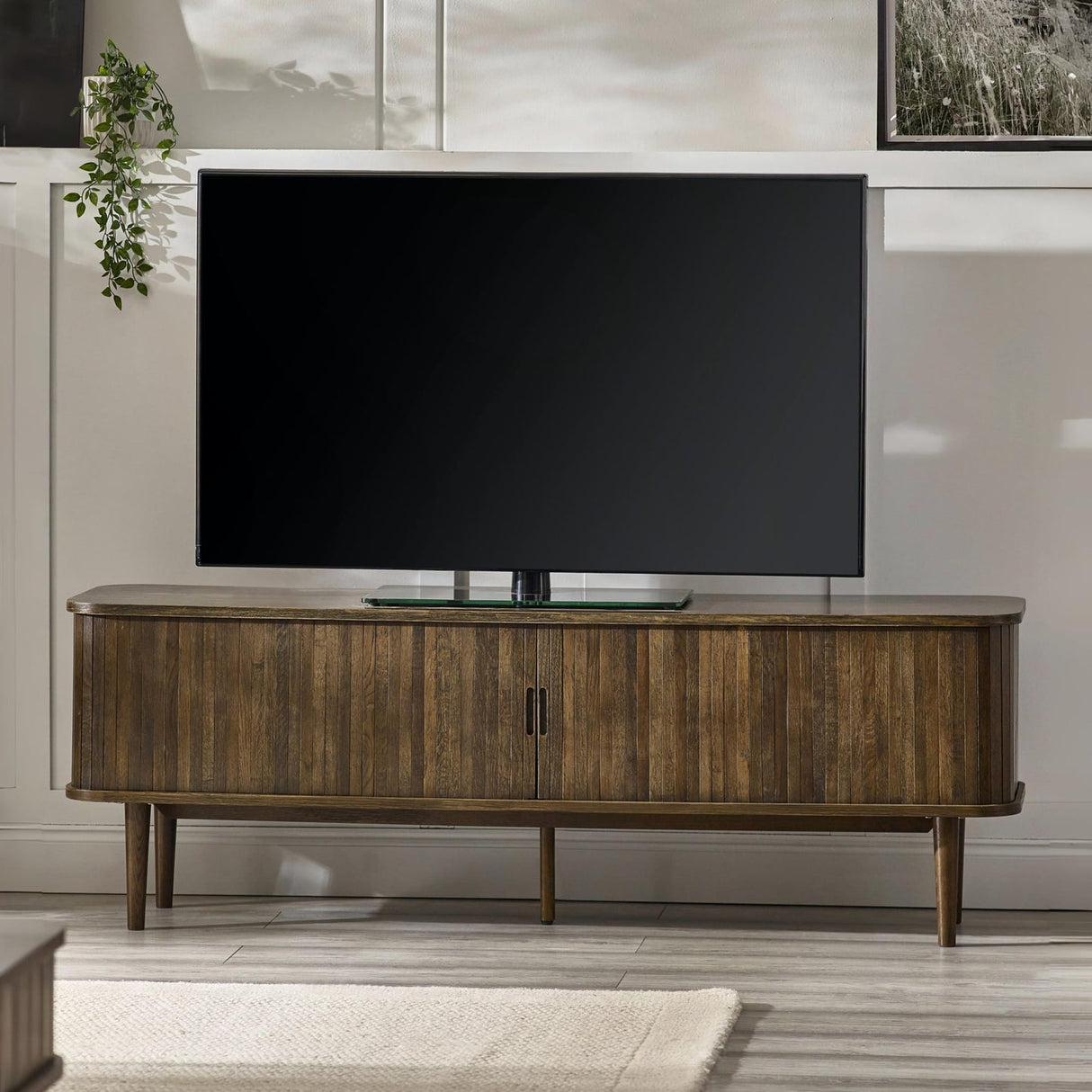 Wooden TV Stand With 2 Sliding Doors - Arya