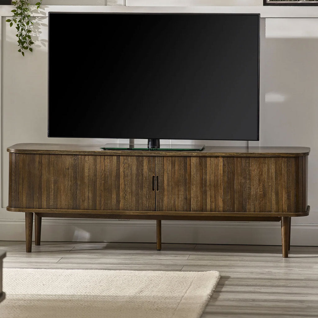 Wooden TV Stand With 2 Sliding Doors - Arya
