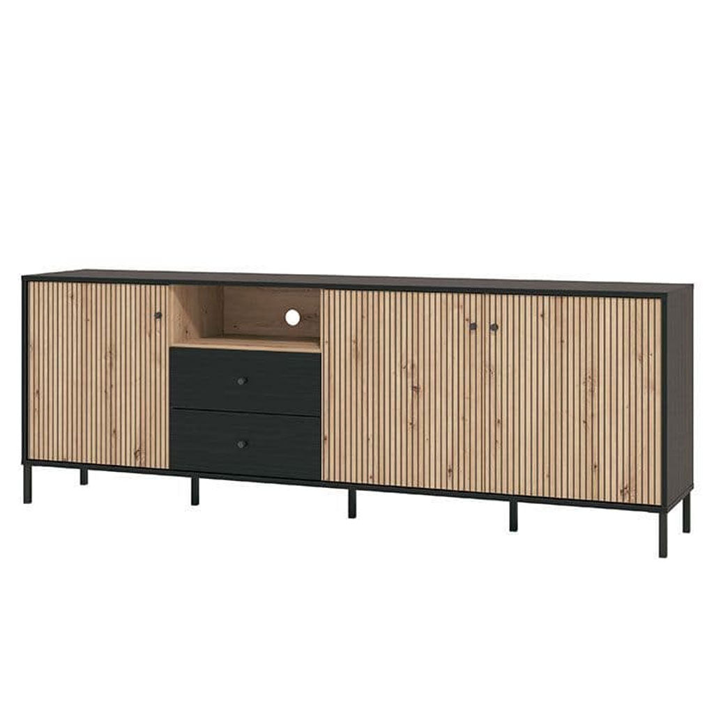 Wooden TV Stand With 3 Doors And 2 Drawers - Clinton