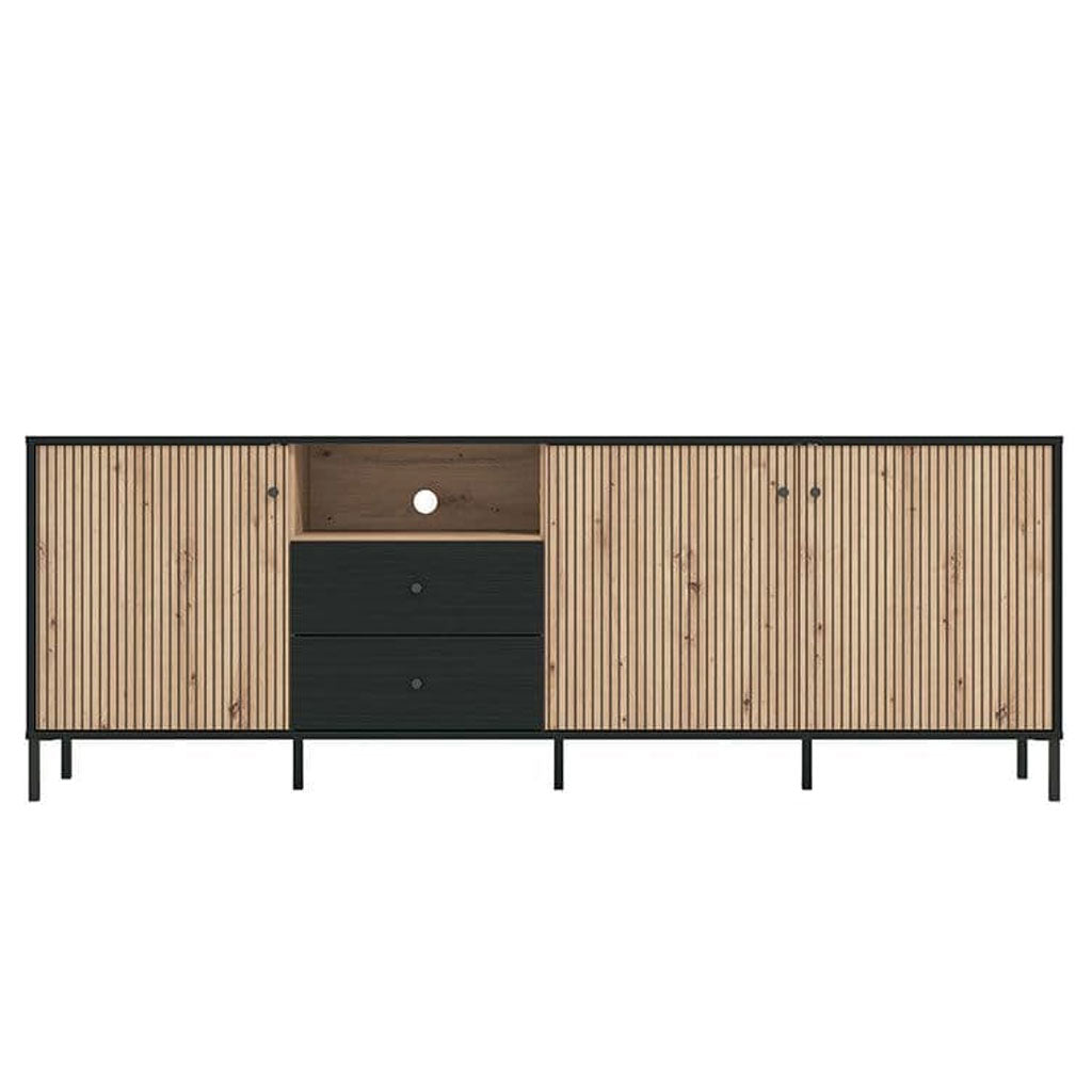 Wooden TV Stand With 3 Doors And 2 Drawers - Clinton