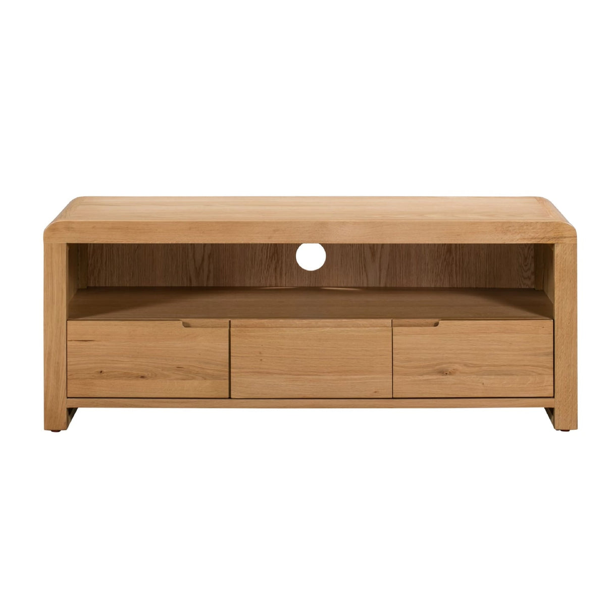Wooden TV Stand With 3 Drawers - Curve