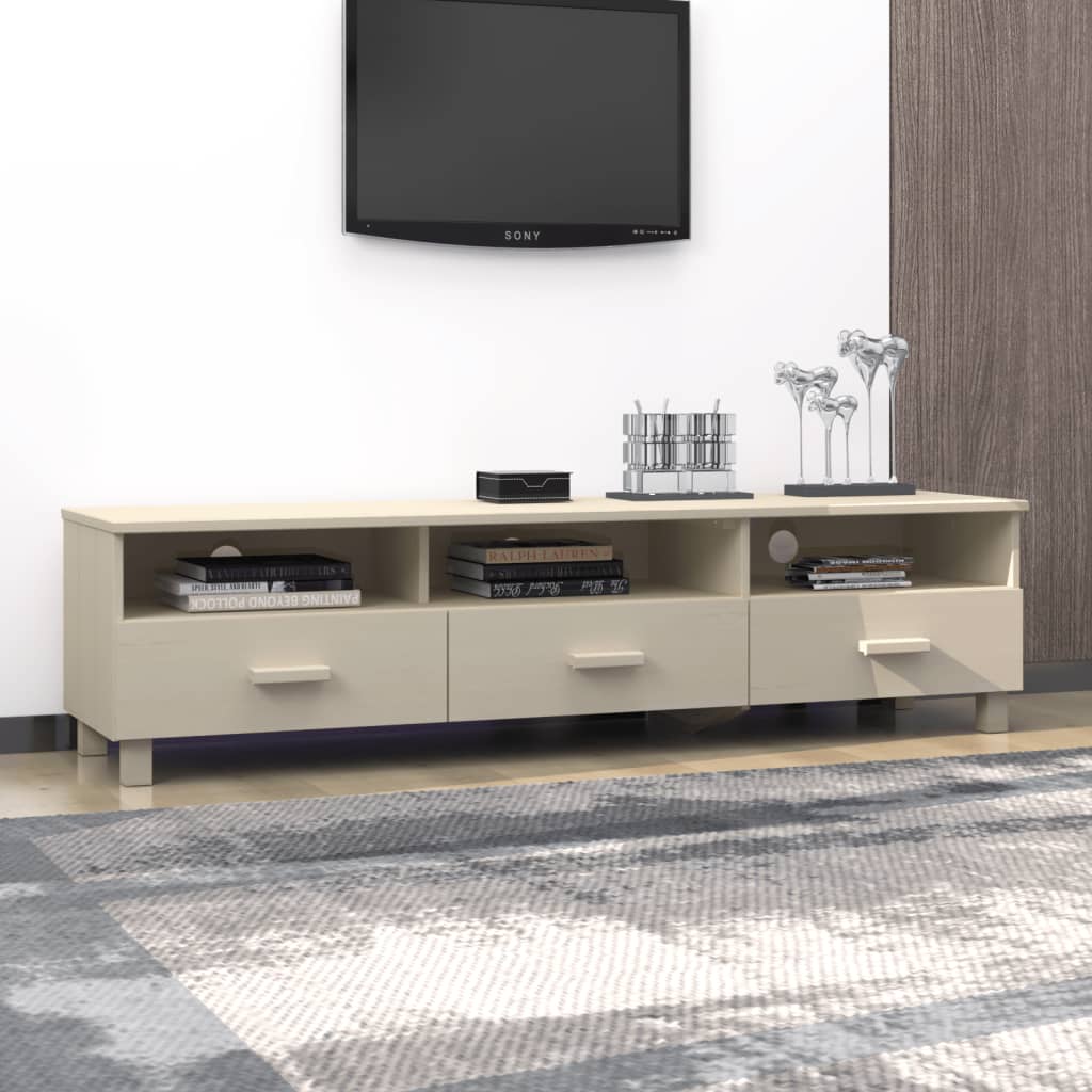 Wooden TV Stand With 3 Drawers - Hamar