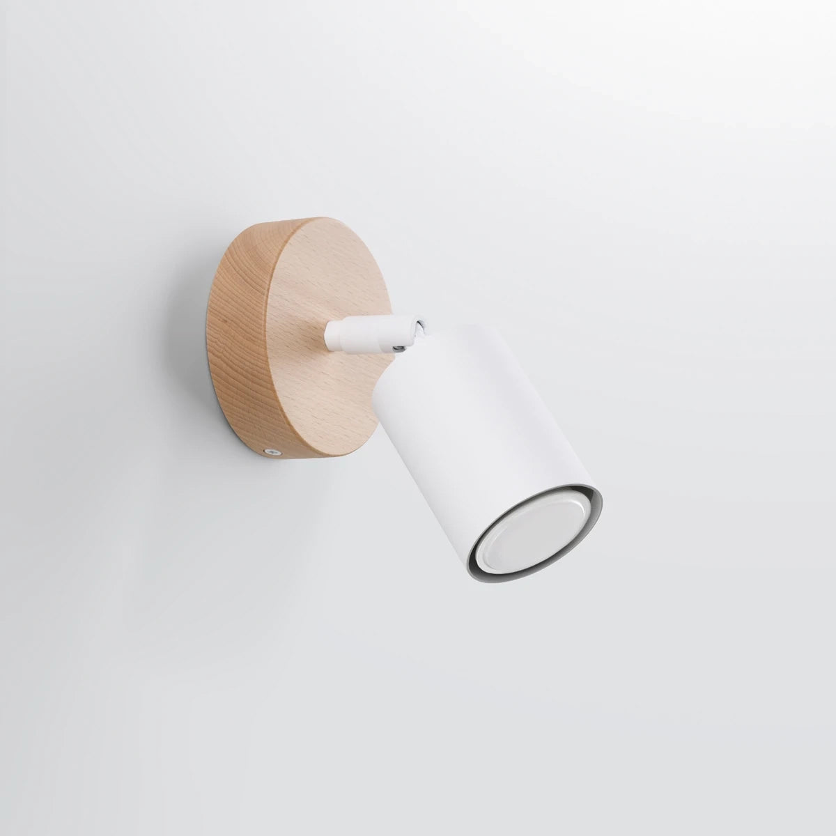 Wooden Wall Light With Steel Verdo Lamp - Peach Puff