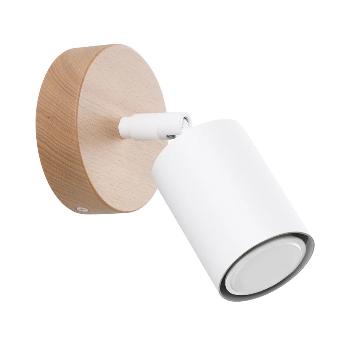 Wooden Wall Light With Steel Verdo Lamp - Peach Puff