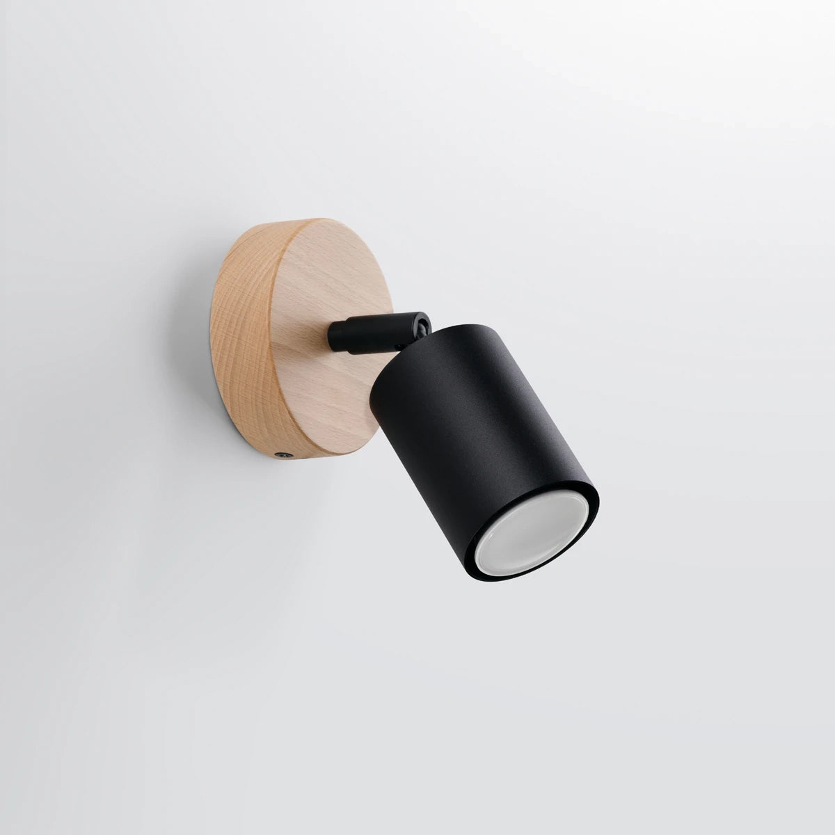 Wooden Wall Light With Steel Verdo Lamp - Peach Puff
