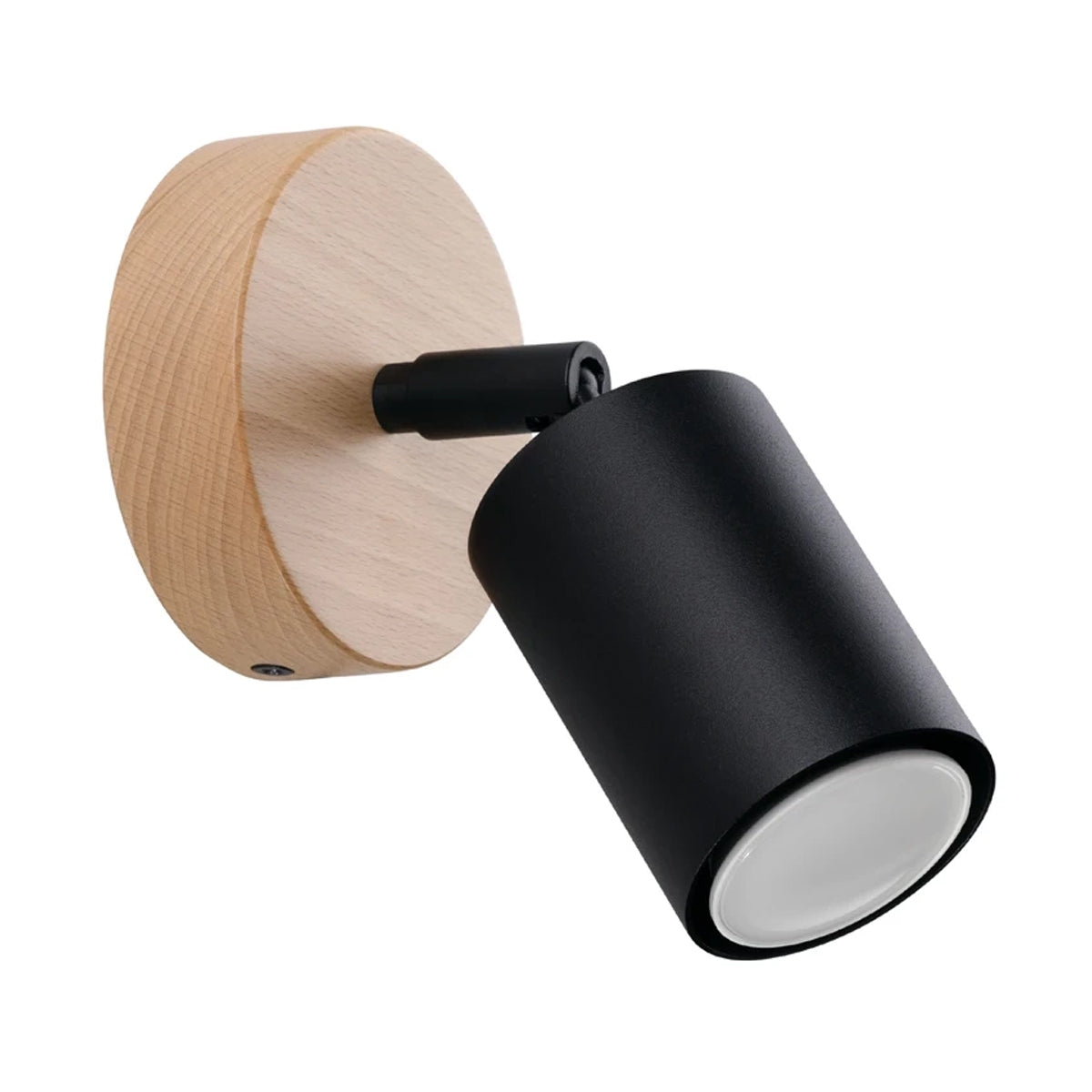 Wooden Wall Light With Steel Verdo Lamp - Peach Puff