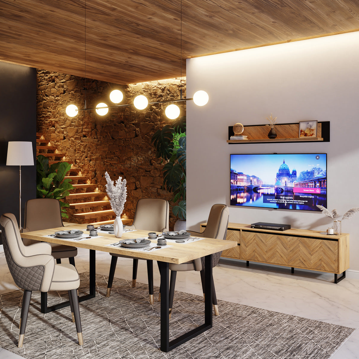 Wooden Wall Shelf 140cm Wide - Nikomedes