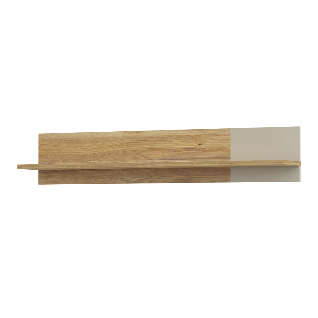 Wooden Wall Shelf 140cm Wide With Sliding Panel - Bixbite