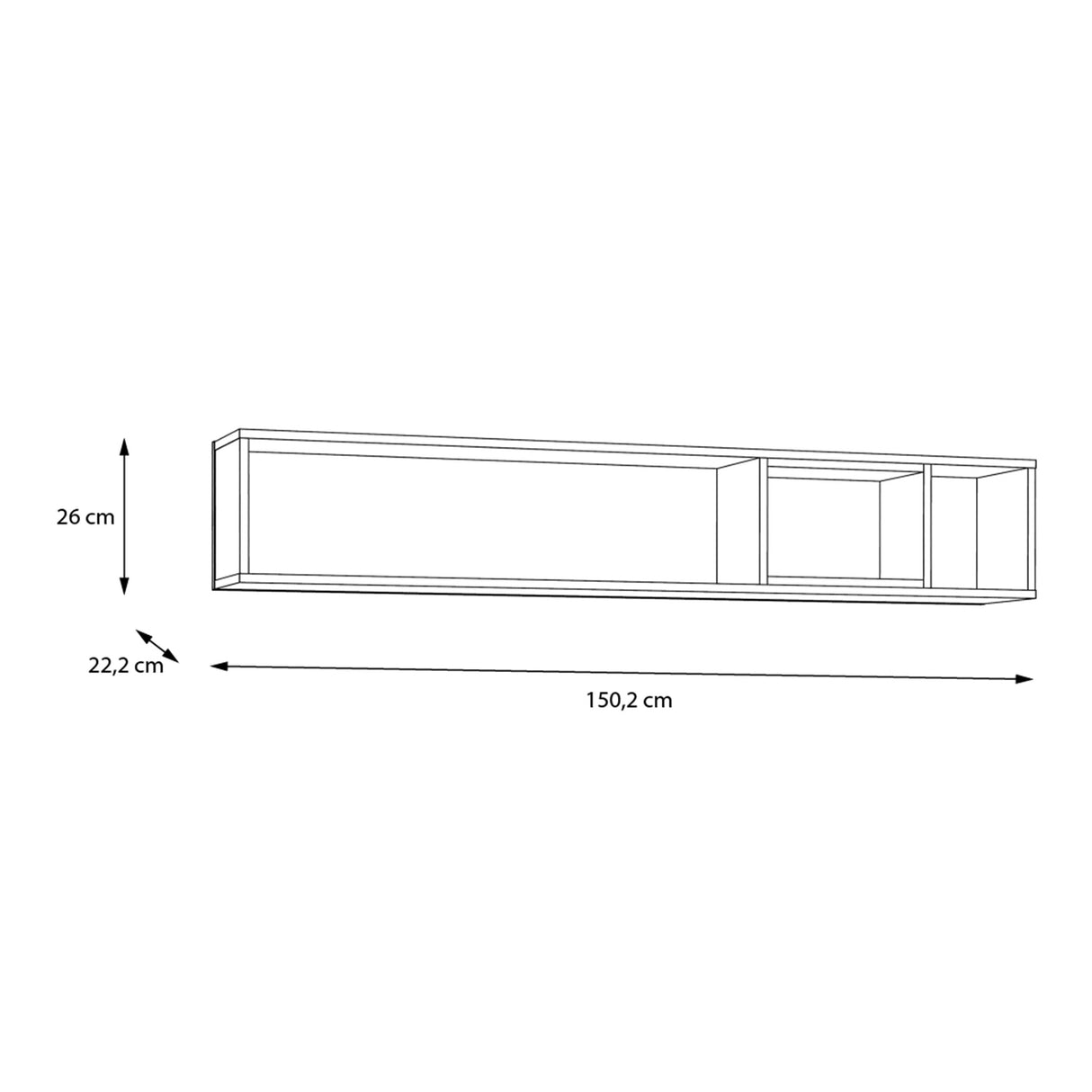 Wooden Wall Shelf 150.2cm Wide - High Rock
