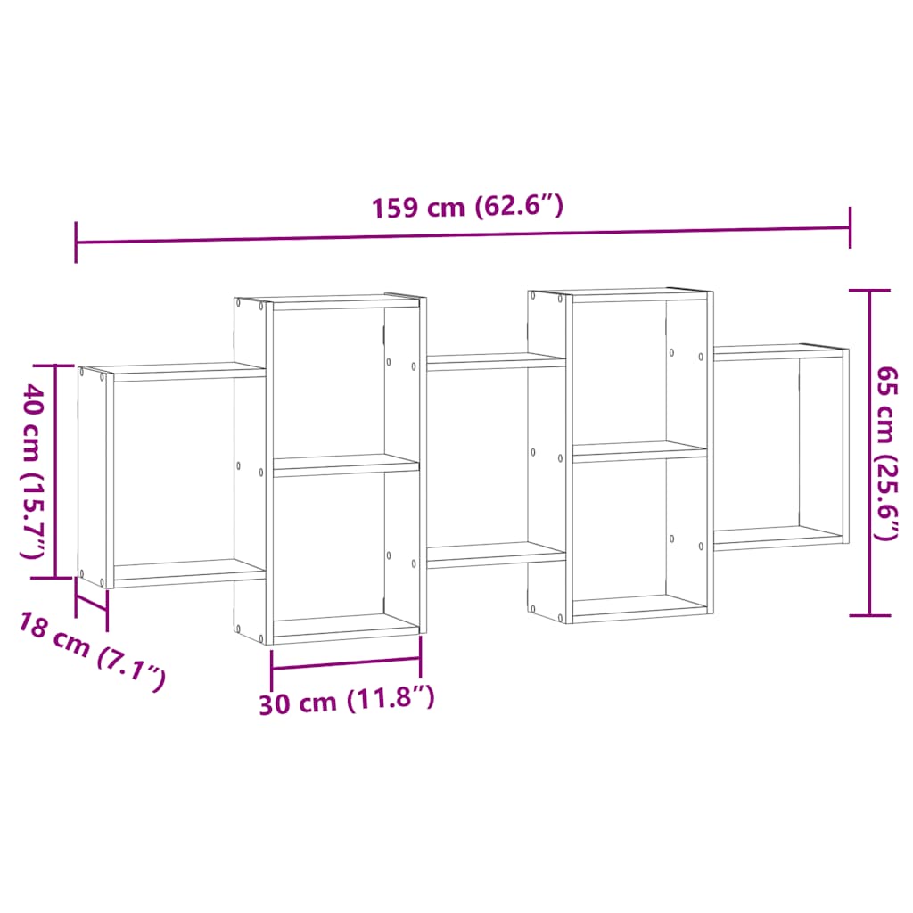 Wooden Wall Shelf 159cm Wide - Vantage Home