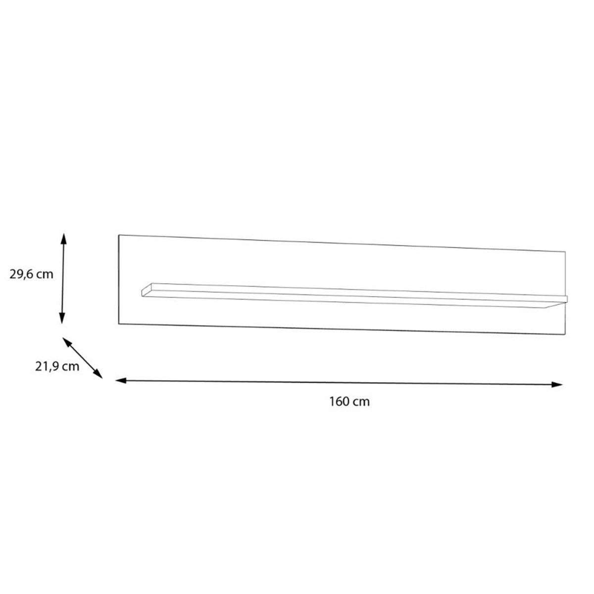 Wooden Wall Shelf 160cm Wide - Wensley