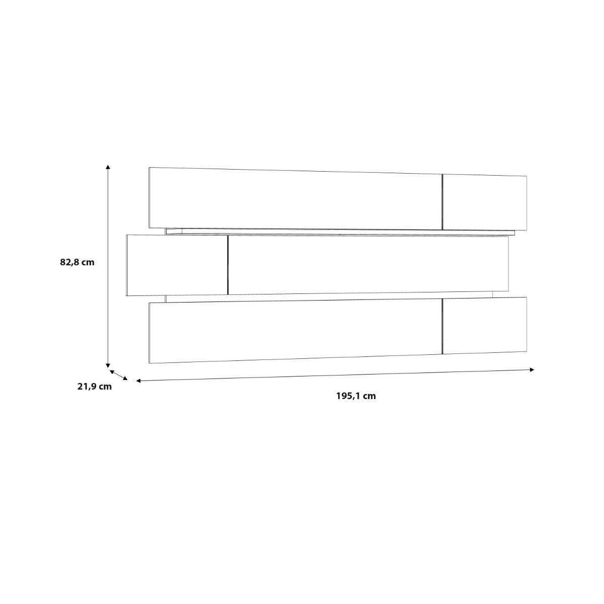 Wooden Wall Shelf 195.1cm Wide - Klara