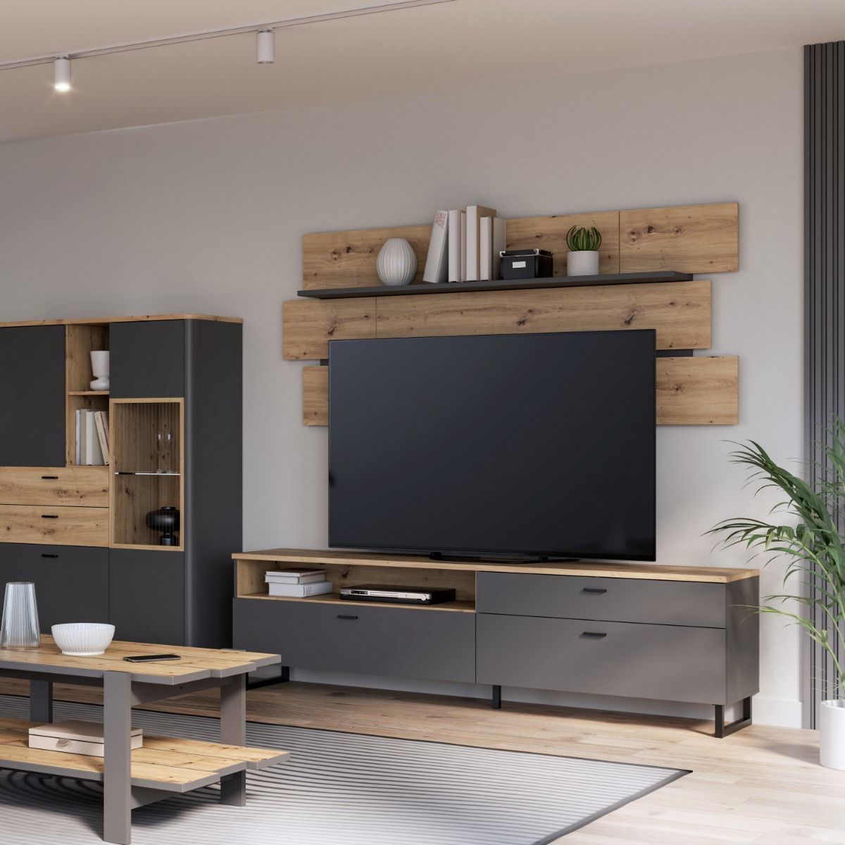 Wooden Wall Shelf 195.1cm Wide - Klara