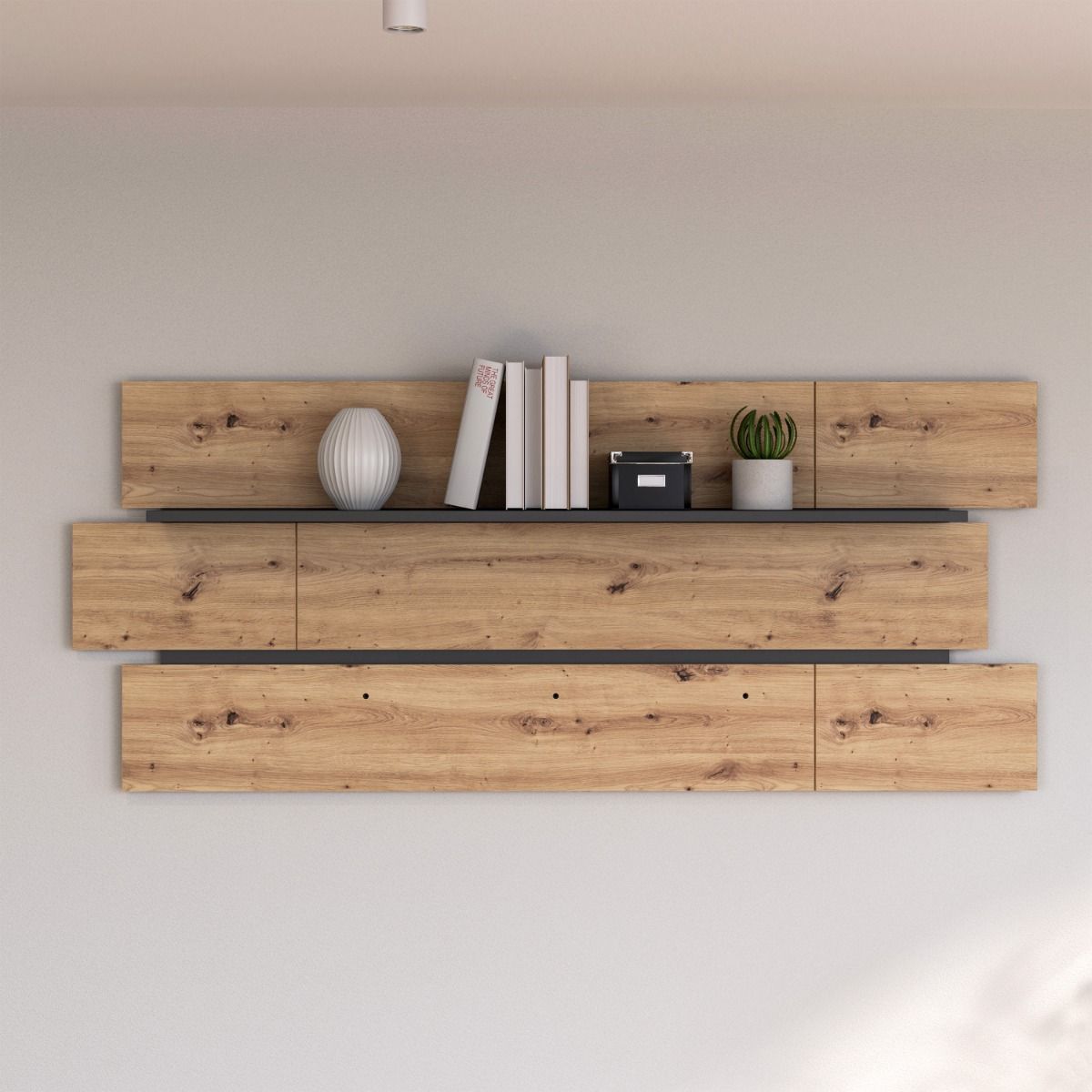 Wooden Wall Shelf 195.1cm Wide - Klara