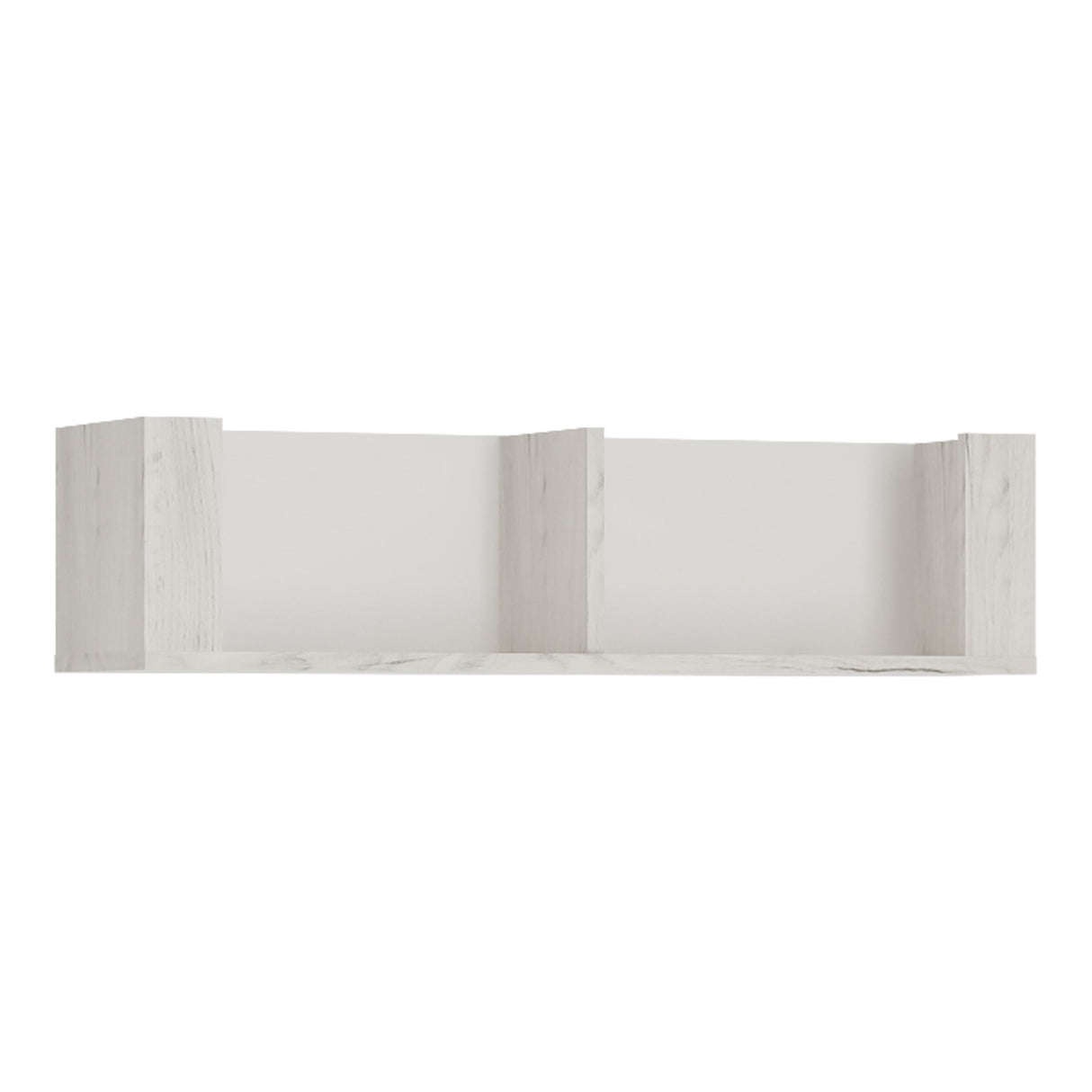 Wooden Wall Shelf 2 Sectioned 84cm Wide - Angel