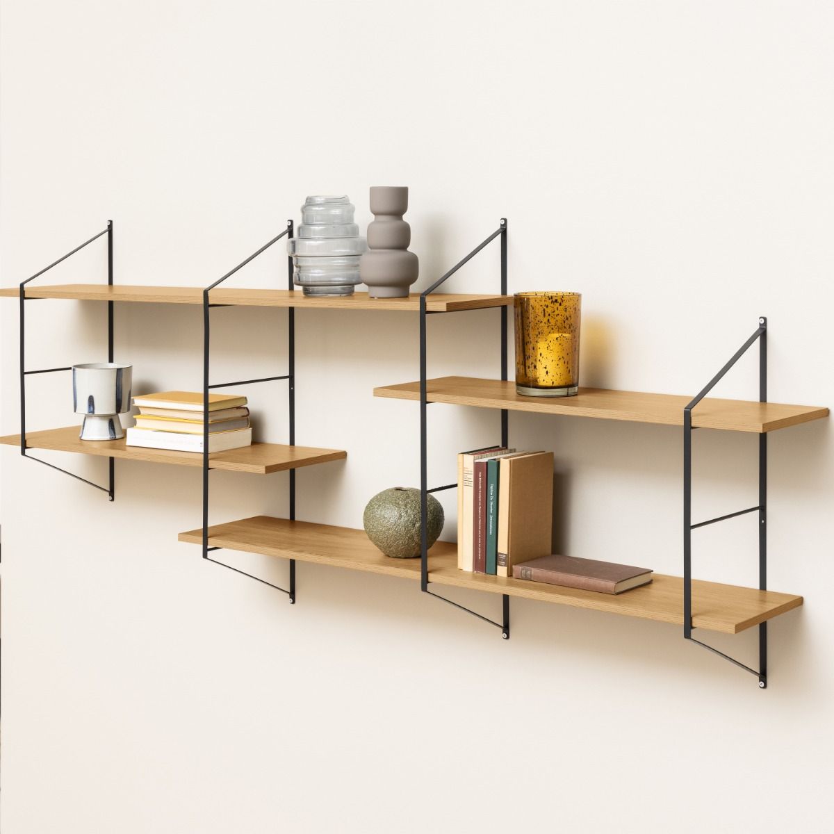 Wooden Wall Shelving Unit With 4 Shelves - Belfast
