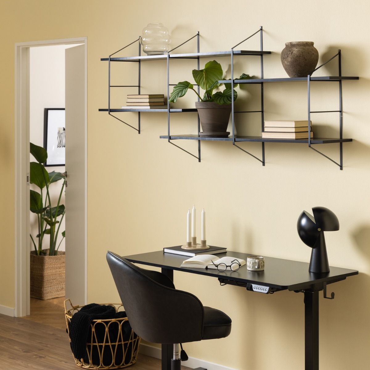 Wooden Wall Shelving Unit With 4 Shelves - Belfast