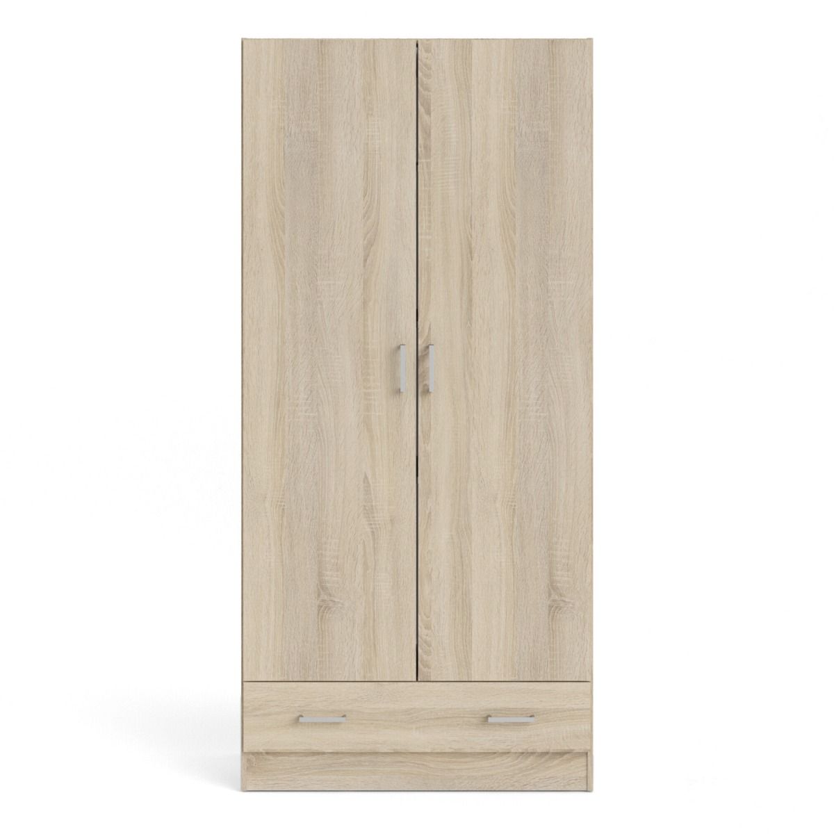 Wooden Wardrobe 170cm High With 2 Doors And 1 Drawer - Space