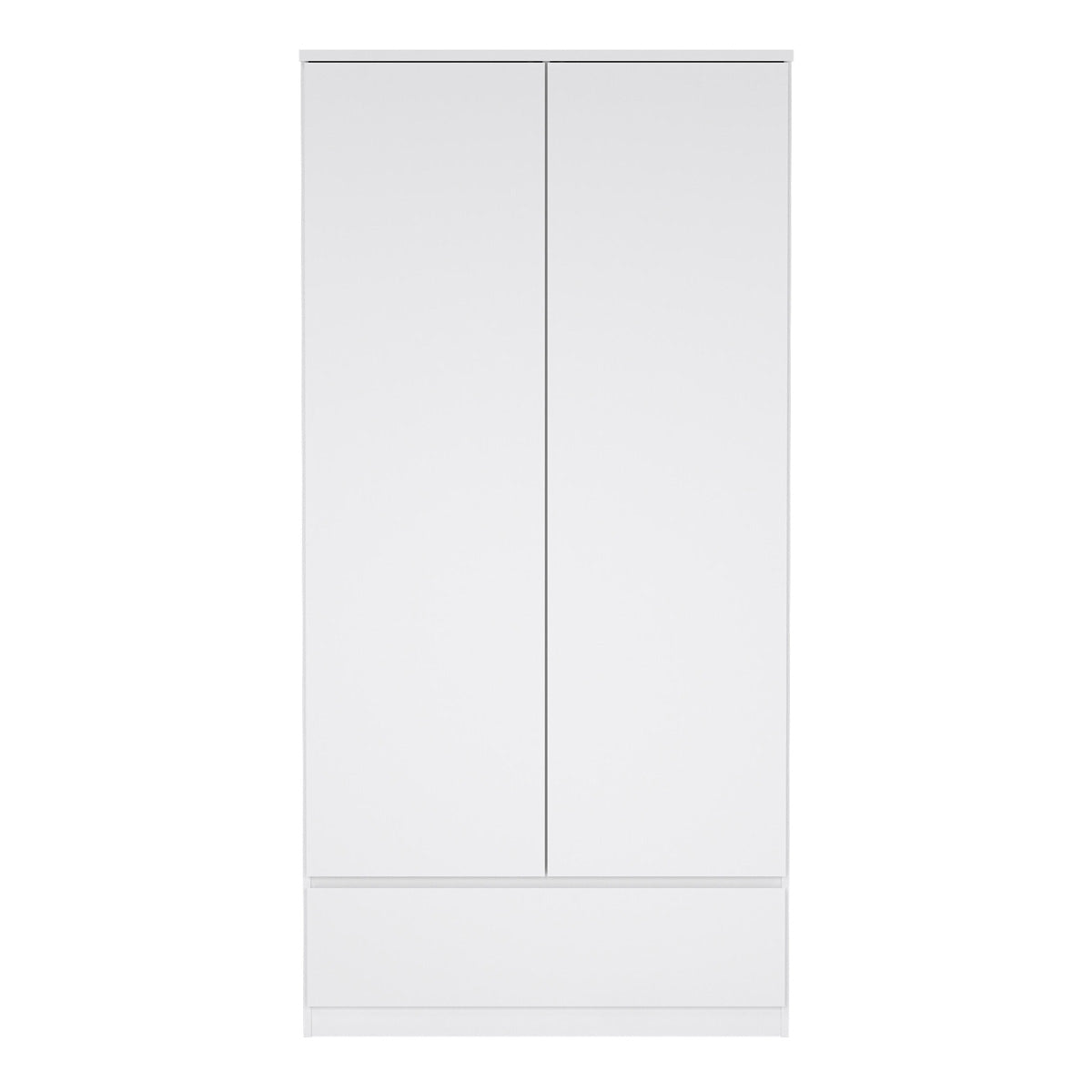 Wooden Wardrobe With 2 Doors And 1 Drawer - Naia