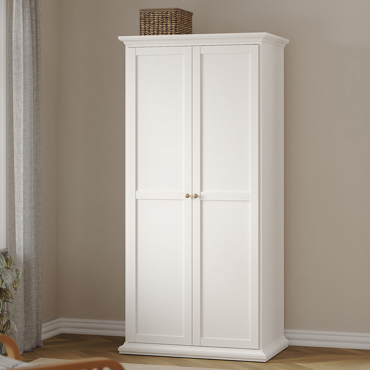 Wooden Wardrobe With 2 Doors - Paris