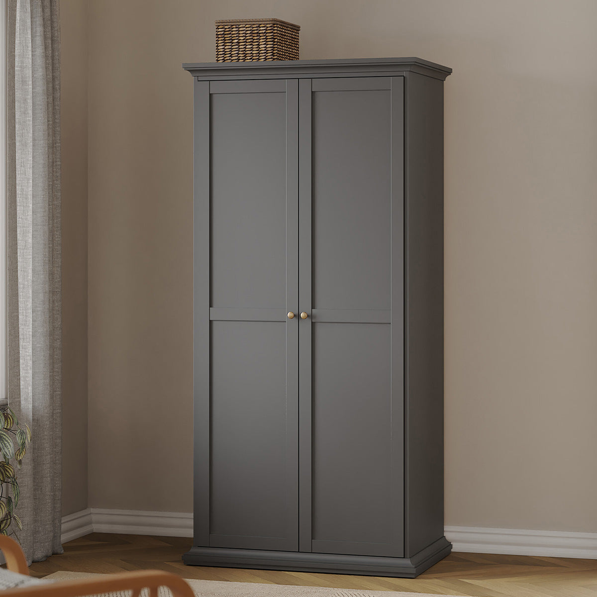 Wooden Wardrobe With 2 Doors - Paris