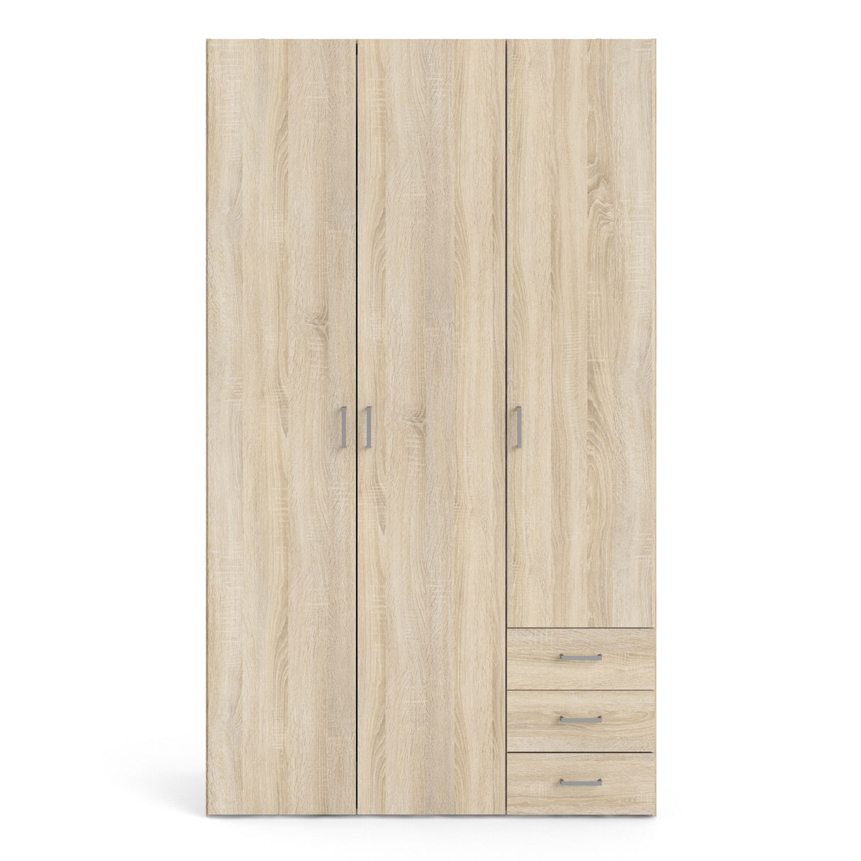 Wooden Wardrobe 200cm High With 3 Doors And 3 Drawers - Space