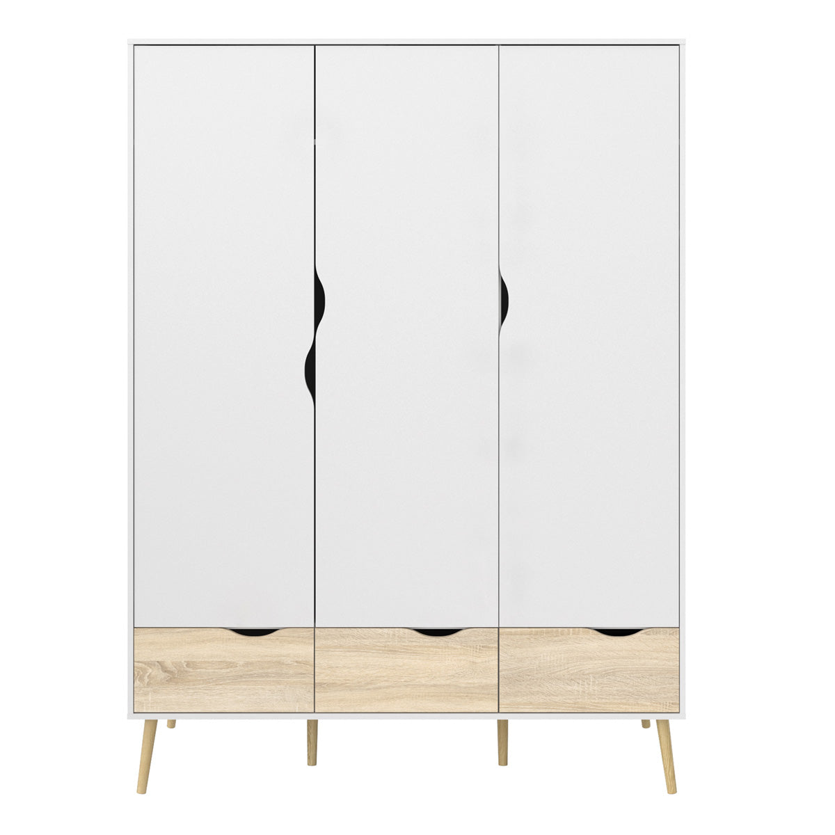 Wooden Wardrobe With 3 Doors And 3 Drawers - Oslo