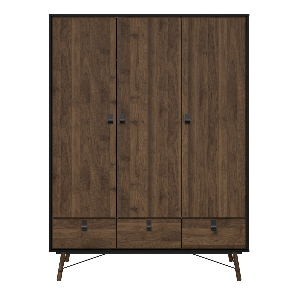 Wooden Wardrobe With 3 Doors And 3 Drawers - Ry