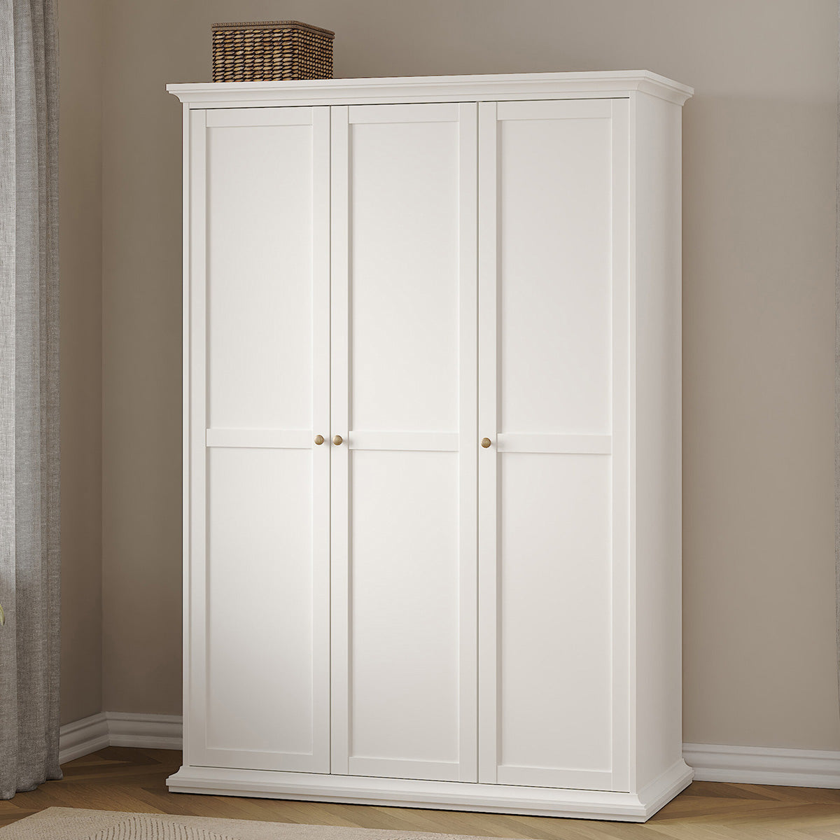 Wooden Wardrobe With 3 Doors - Paris