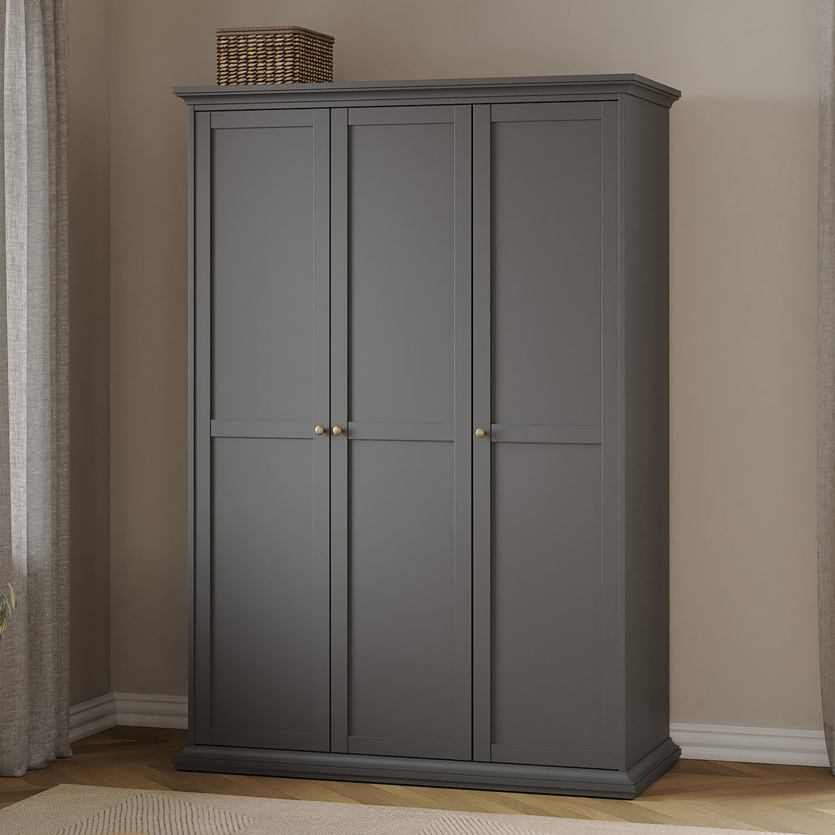 Wooden Wardrobe With 3 Doors - Paris