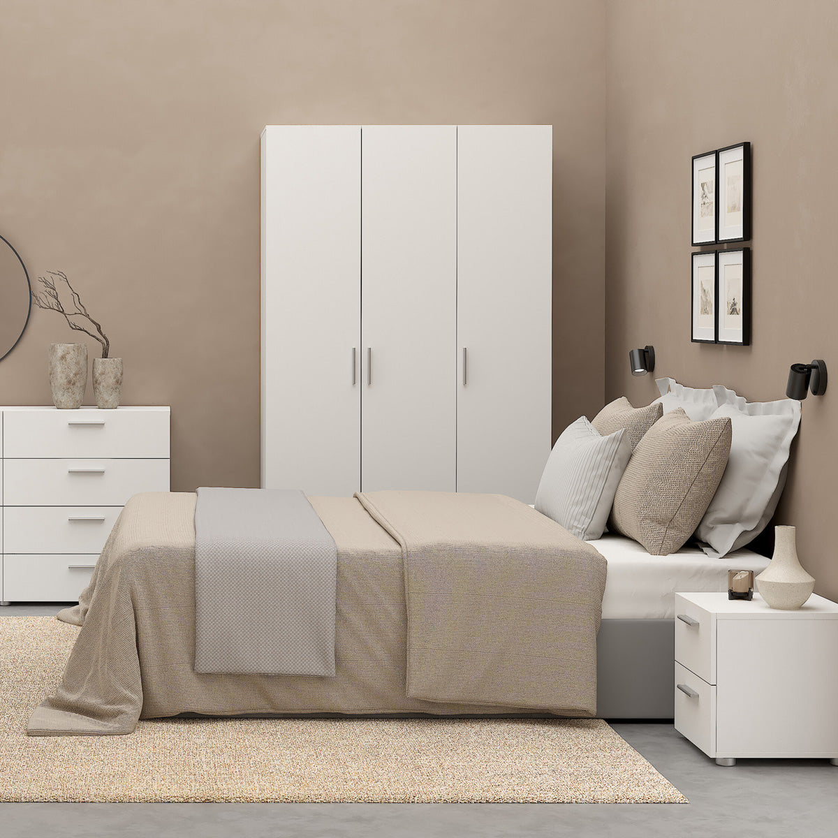 Wooden Wardrobe With 3 Doors - Pepe