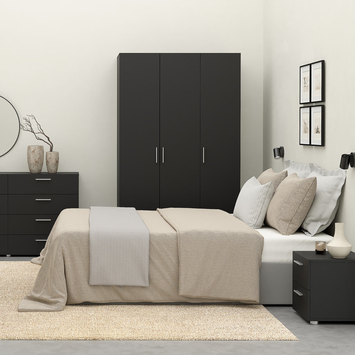 Wooden Wardrobe With 3 Doors - Pepe