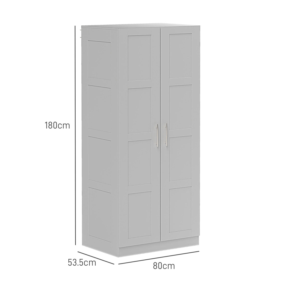 Wooden Wardrobe 80cm Wide With 2 Doors - Velmora
