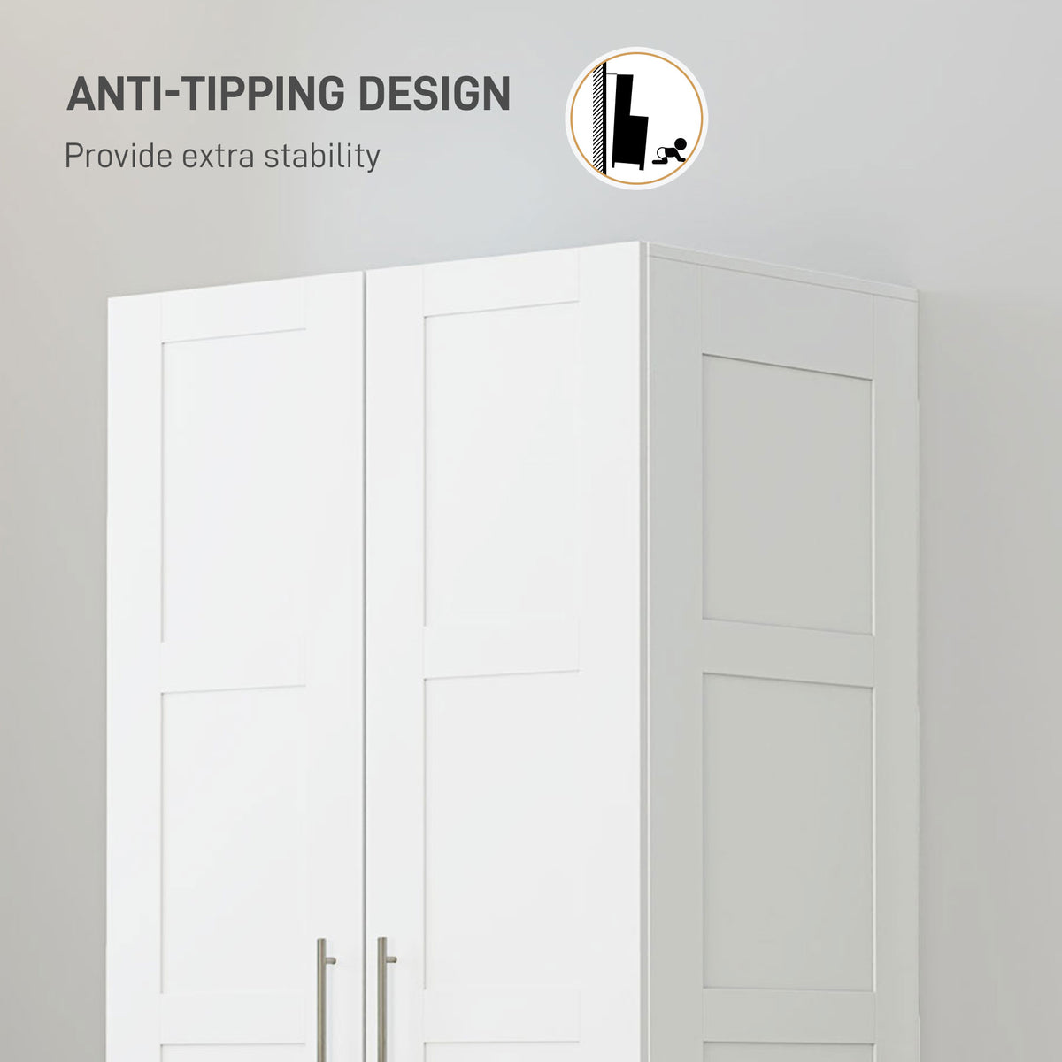 Wooden Wardrobe 80cm Wide With 2 Doors - Velmora