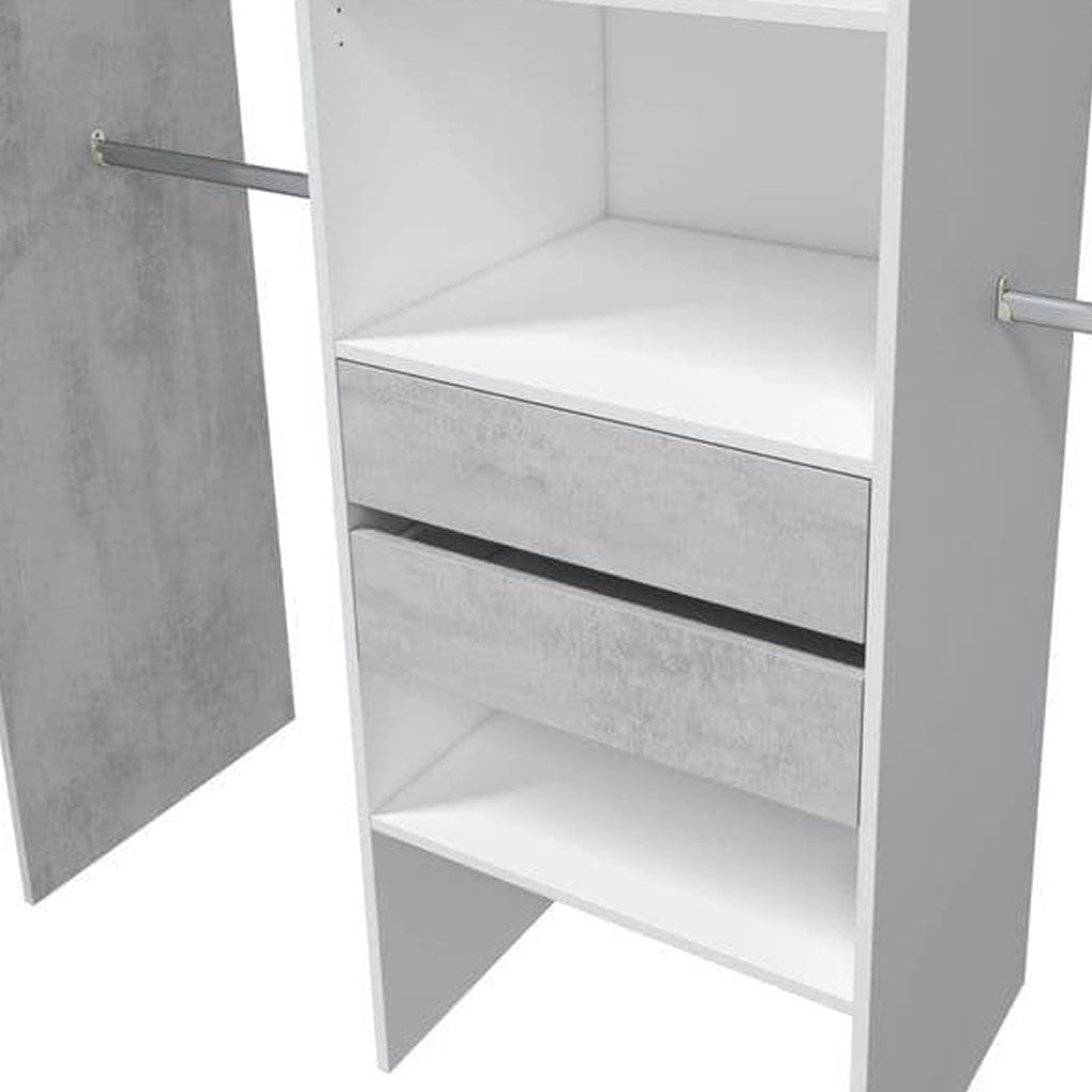 Wooden Wardrobe Open With 2 Drawers - Granby