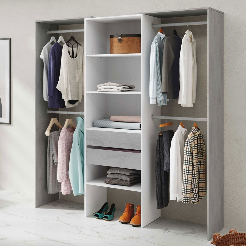 Wooden Wardrobe Open With 2 Drawers - Granby